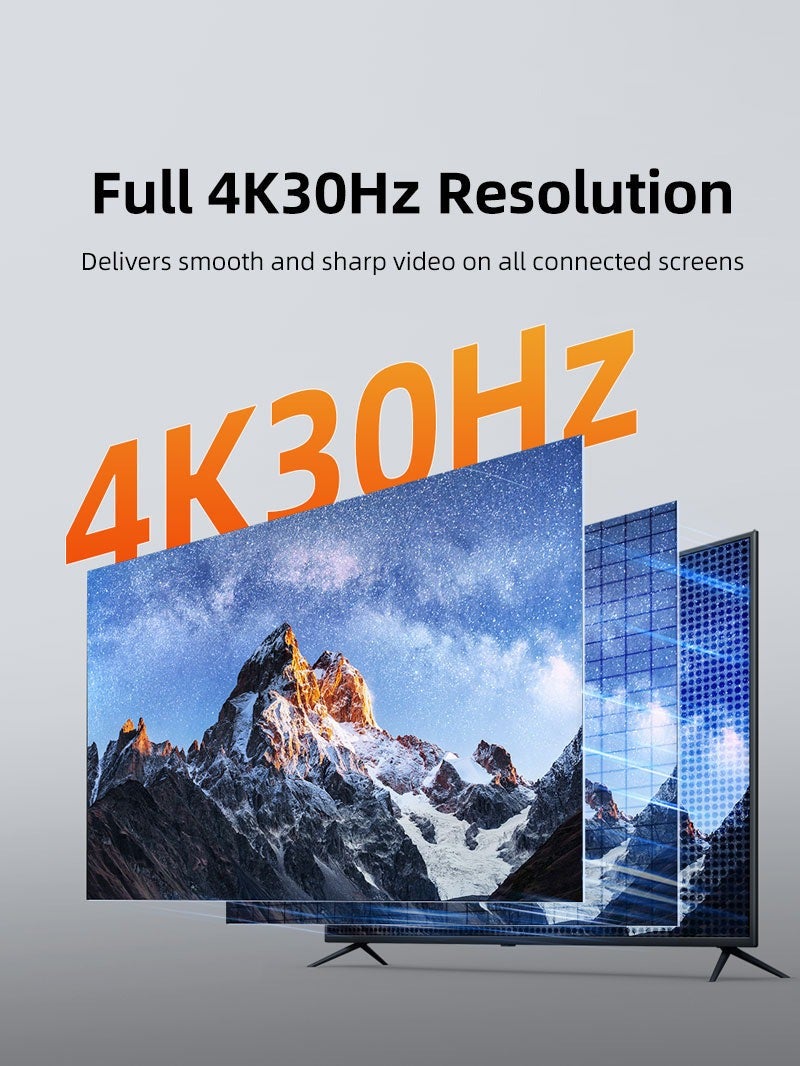 كابل تايم موزع إشارة HDMI بدقة 4K 1X8 لتوزيع الإشارة على شاشات متعددة - Image 2